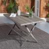 Safavieh PAT7503A Outdoor Collection Akita Black Rectangle Folding Table(Grey)