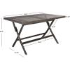 Safavieh PAT7503A Outdoor Collection Akita Black Rectangle Folding Table(Grey Brown / White)