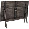 Safavieh PAT7503A Outdoor Collection Akita Black Rectangle Folding Table(Grey Brown / White)