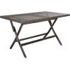 Safavieh PAT7503A Outdoor Collection Akita Black Rectangle Folding Table(Grey Brown / White)