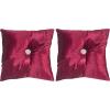 Safavieh Pillow Collection Throw Pillows, 16 by 16-Inch, Posh Holiday Red, Set of 2