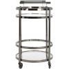 Safavieh Sienna Bar Cart, Black Nickel/Glass(Black Nickel / Glass)