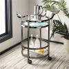 Safavieh Sienna Bar Cart, Black Nickel/Glass(Black Nickel / Glass)