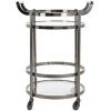 Safavieh Sienna Bar Cart, Black Nickel/Glass(Black Nickel / Glass)
