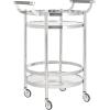 Safavieh Sienna Bar Cart, Black Nickel/Glass(Chrome / Glass)