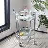 Safavieh Sienna Bar Cart, Black Nickel/Glass(Chrome / Glass)