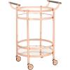 Safavieh Sienna Bar Cart, Black Nickel/Glass(Rose Gold)