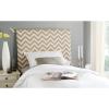 Safavieh Ziggy Grey/ White Upholstered Chevron Headboard (Queen)(Grey / White)