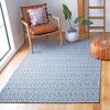 Martha Stewart x SAFAVIEH Area Rug Collection – 4′ x 6′, Blue & Grey, Flat Weave Cotton, Ideal for Living Room, Foyer, Bedroom, Accent Space (MSR405M)