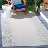 Martha Stewart x SAFAVIEH Outdoor Area Rug Collection – 5’3″ x 7’7″, Aqua & Cream, Weather Resistant & Washable, Ideal for Patio, Backyard, Mudroom, Deck, Dining Space (MSRO337J)(Grey/Cream)