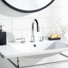 SAFAVIEH BRF1061C Solea Collection Poised Dual Handle 9 Inch Chrome Bathroom Vessel Faucet