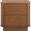 SAFAVIEH Couture Collection – Chrysandra Walnut 2-Drawer Wood Nightstand, Fully Assembled Bedroom Storage with Push-to-Open Drawers (SFV7726A)(Walnut)