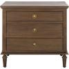 SAFAVIEH Couture Collection – Lisabet Light Oak 3-Drawer Wood Nightstand, Fully Assembled Bedroom Storage with Metal Drawer Glides (SFV7705D)(Brown)
