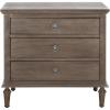 SAFAVIEH Couture Collection – Lisabet Light Oak 3-Drawer Wood Nightstand, Fully Assembled Bedroom Storage with Metal Drawer Glides (SFV7705D)(Light Brown)