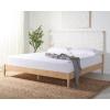 SAFAVIEH Couture Collection Cassity Brown/Natural Solid Wood Queen Size Bed with Woven Leather Headboard(White/Natural)