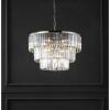 SAFAVIEH Couture Collection Karissa Art Deco Crystal Nickle 3-Tier Adjustable Halo Chandelier(Nickle)
