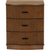SAFAVIEH Couture Collection Shelbie Black 3-Drawer Reeded Nightstand, Fully Assembled Bedside Accent Table(Medium Oak/Black)