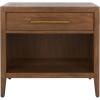 SAFAVIEH Couture Home Collection Ariella Light Grey 1-Drawer 1-Shelf Wood Nightstand Table (Fully Assembled)(Brown)