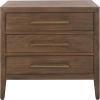 SAFAVIEH Couture Home Collection Ariella Light Grey 3-Drawer Wood Nightstand Table (Fully Assembled)(Brown)