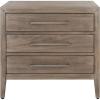 SAFAVIEH Couture Home Collection Ariella Light Grey 3-Drawer Wood Nightstand Table (Fully Assembled)(Light Brown)