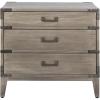 SAFAVIEH Couture Home Collection Nisha Light Grey 3-Drawer Wood Nightstand Table (Fully Assembled)(Light Grey)