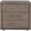 SAFAVIEH Couture Home Collection Rosey Light Grey 3-Drawer Wood Nightstand Table (Fully Assembled)(Light Brown)