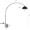 SAFAVIEH Couture Lighting Collection – Rosabellina Black & Grey 80-Inch Dimmable Marble Floor Lamp, Modern Arched Metal Shade, LED Bulb Included (CTL1105B)