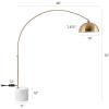 SAFAVIEH Couture Lighting Collection – Rosabellina Gold & White 80-Inch Dimmable Marble Floor Lamp, Modern Arched Metal Shade, LED Bulb Included (CTL1105A)