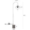 SAFAVIEH Couture Lighting Collection – Rosabellina Silver & Grey 68-Inch Dimmable Marble Floor Lamp, Modern Arched Metal Shade, LED Bulb Included (CTL1104B)