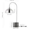 SAFAVIEH Couture Lighting Collection – Rosabellina Silver & Grey Marble Dimmable Table Lamp, Modern Arched Metal Shade (CTL1103B)