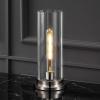 SAFAVIEH Couture Lighting Collection Dellanora Silver/Clear Tube 14-inch Dimmable Table Lamp (LED Bulbs Included)