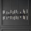 SAFAVIEH Couture Lighting Collection Evaria Black Acrylic Tube Adjustable Hanging Light Fixture Linear Chandelier(Black)