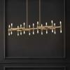 SAFAVIEH Couture Lighting Collection Harald Gold Metal 26-Light Linear Hanging Adjustable Chandelier Light Fixture (LED Bulbs Included)