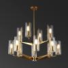 SAFAVIEH Couture Lighting Collection Jennica Art Deco Glam Gold Glass Chandelier