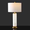 SAFAVIEH Couture Lighting Collection Lynsey Handmade Gold/White Alabaster 29-inch Table Lamp