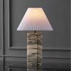 SAFAVIEH Couture Lighting Collection Mackenzie Light Brown/Black Marble Square 25-inch Table Lamp for Bedroom Living Room Home Office Desk Nightstand (LED Bulb Included)(Cream/White)