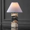 SAFAVIEH Couture Lighting Collection Mackenzie Light Brown/Black Marble Square 25-inch Table Lamp for Bedroom Living Room Home Office Desk Nightstand (LED Bulb Included)(Light Brown/Black)