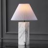 SAFAVIEH Couture Lighting Collection Mackenzie Light Brown/Black Marble Square 25-inch Table Lamp for Bedroom Living Room Home Office Desk Nightstand (LED Bulb Included)(White/Black)
