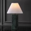 SAFAVIEH Couture Lighting Collection Mackenzie Light Brown/Black Marble Square 25-inch Table Lamp for Bedroom Living Room Home Office Desk Nightstand (LED Bulb Included)(Dark Green/White)
