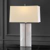 SAFAVIEH Couture Lighting Collection Natalee Gold/White Marble 31-inch Table Lamp (LED Bulbs Included)(Black / White)