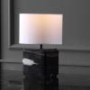 SAFAVIEH Couture Lighting Collection Zahra Black/White Marble 15-inch Dimmable Table Lamp for Bedroom Living Room Home Office Desk Nightstand (LED Bulb Included)(Black / White)