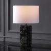 SAFAVIEH Couture Lighting Collection Zahra White Marble 23-inch Dimmable Table Lamp for Bedroom Living Room Home Office Desk Nightstand (LED Bulb Included)(Black / White)