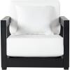 SAFAVIEH Couture Montford Brazilian Teak Indoor/Outdoor Arm Chair(Black/White)