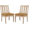 SAFAVIEH Couture Patio Dominica Natural and White Wooden Outdoor Dining Chair (Set of 2), Natural/White(Natural/Brown)