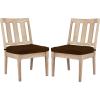 SAFAVIEH Couture Patio Dominica Natural and White Wooden Outdoor Dining Chair (Set of 2), Natural/White(Natural/Dark Brown)
