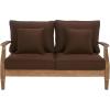 SAFAVIEH Couture Patio Martinique Natural and White Wood Outdoor Loveseat, Natural/White(Natural/Dark Brown)