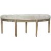 SAFAVIEH Home Collection – Abilene Tufted Rustic Oak Semi-Circle Accent Bench, Grey Velvet Upholstered Seating, French-Inspired Entryway or Bedroom Bench (FOX6238B)(Grey / Rustic Oak)