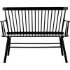 SAFAVIEH Home Collection – Addison Black Solid Wood Spindle Back Loveseat Bench, Farmhouse Settee for Entryway Living Room or Dining Area (AMH8513A)(Black)