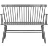 SAFAVIEH Home Collection – Addison Black Solid Wood Spindle Back Loveseat Bench, Farmhouse Settee for Entryway Living Room or Dining Area (AMH8513A)(Grey)