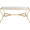 SAFAVIEH Home Collection – Alphonse Gold Leaf Curved Leg Coffee Table with Tempered Glass Top, Sculptural Glam Living Room Accent (FOX2541A)(Gold/Clear)